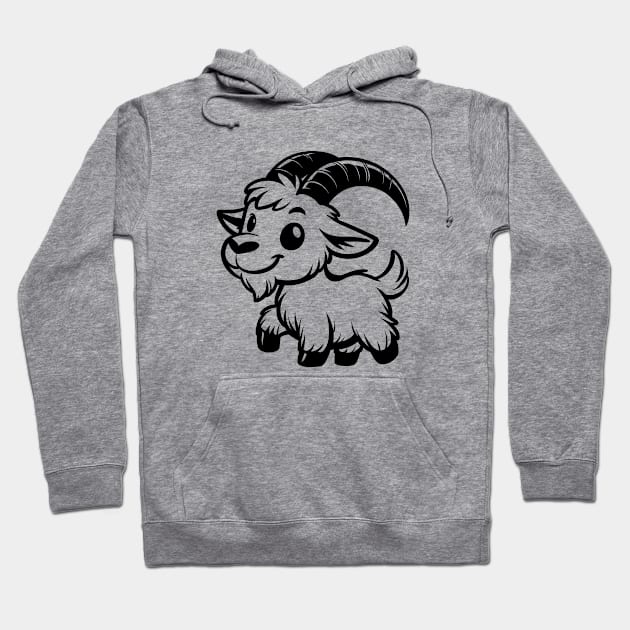 Cartoon Goat Hoodie by KayBee Gift Shop